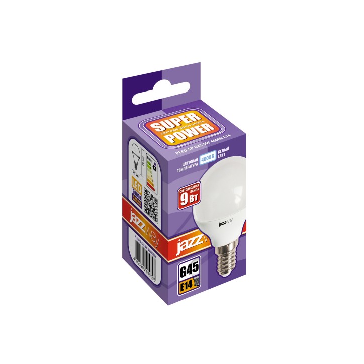 Лампа светодиодная LED 9w E14 4000K шар Jazzway Лампа светодиодная LED 9w E14 4000K шар Jazzway