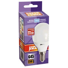 Лампа светодиодная LED 11Вт 230Вт E14 холодный матовый шар Jazzway