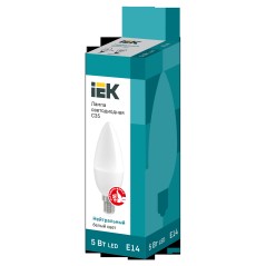 Лампа светодиодная C35 свеча 5Вт 230В 4000К E14 IEK