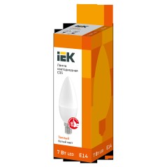 Лампа светодиодная C35 свеча 7Вт 230В 3000К E14 IEK