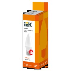 Лампа светодиодная C35 свеча 7Вт 230В 3000К E27 IEK