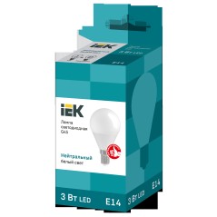 Лампа LED G45 шар 3Вт 230В 4000К E14 IEK