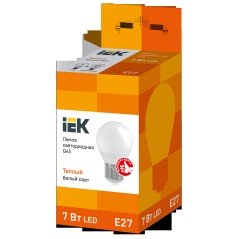 Лампа светодиодная G45 шар 7Вт 230В 3000К E27 IEK