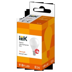 Лампа светодиодная G45 шар 9Вт 230В 3000К E14 IEK