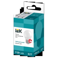 Лампа светодиодная G45 шар 9Вт 230В 4000К E27 IEK