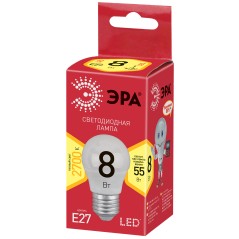 LED лампа P45-8W-827-E27 (диод, шар, 8Вт, тепл, E27)