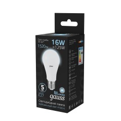 Лампа светодиодная LED 16 Вт 1520 лм 4100К А60 груша нейтральный E27 AC 220В Black Gauss