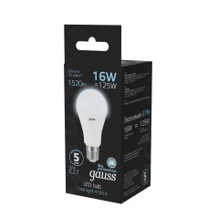 Лампа светодиодная LED 16 Вт 1520 лм 4100К А60 груша нейтральный E27 AC 220В Black Gauss