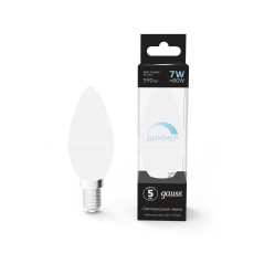Лампа светодиодная LED 7 Вт 590 лм 4100К свеча нейтральный E14 AC 220В диммируемая Black Gauss
