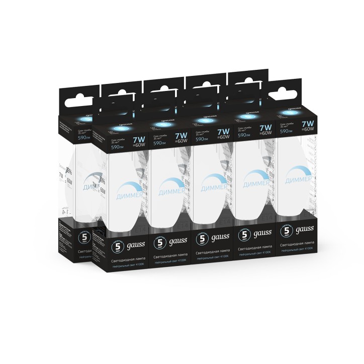 Лампа светодиодная LED 7 Вт 590 лм 4100К свеча нейтральный E14 AC 220В диммируемая Black Gauss Лампа светодиодная LED 7 Вт 590 лм 4100К свеча нейтральный E14 AC 220В диммируемая Black Gauss