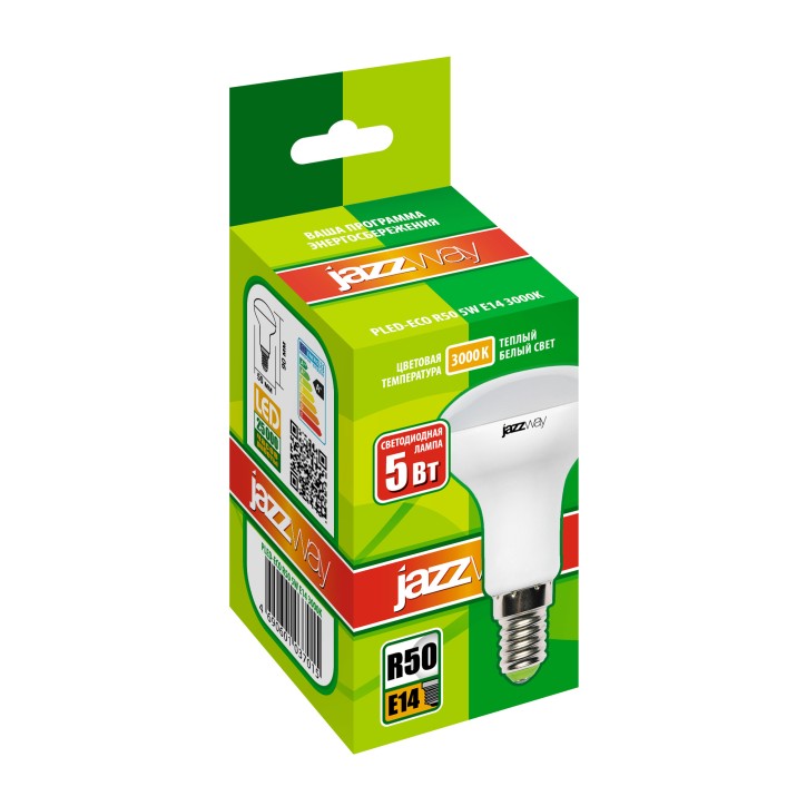 PLED- ECO-R50 5w E14 3000K 400Lm 230V/50Hz Jazzway