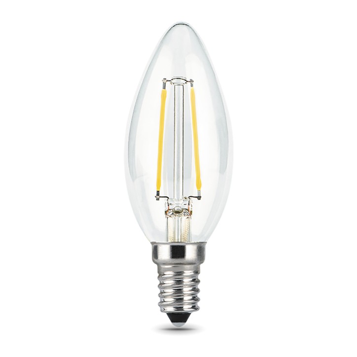 Лампа Gauss Filament Свеча 7W 550lm 2700К Е14 LED 1/10/50