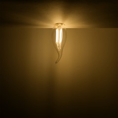 Лампа светодиодная филаментная LED 11 Вт 810 лм 2700К свеча на ветру теплый E14 AC 220В прозрачная к