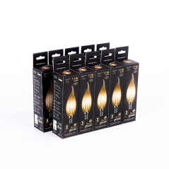 Лампа светодиодная филаментная LED 11 Вт 810 лм 2700К свеча на ветру теплый E14 AC 220В прозрачная к