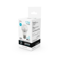Лампа светодиодная LED 12 Вт 1150 лм 4100К А60 груша нейтральный E27 AC 220В Elementary Gauss