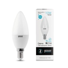 Лампа светодиодная LED 10 Вт 730 лм 4100К свеча нейтральный E14 AC 220В Elementary Gauss