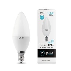Лампа светодиодная LED 12 Вт 920 лм 4100К свеча нейтральный E14 AC 220В Elementary Gauss