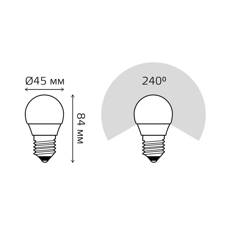 Лампа Gauss Elementary Шар 10W 710lm 3000K Е27 LED 1/10/100