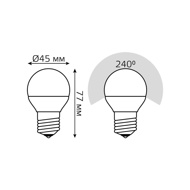 Лампа светодиодная LED 12 Вт 880 лм 3000К шар P45 теплый E27 AC 220В Elementary Gauss Лампа светодиодная LED 12 Вт 880 лм 3000К шар P45 теплый E27 AC 220В Elementary Gauss