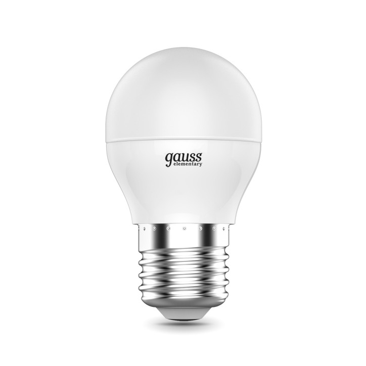 Лампа светодиодная LED 8 Вт 540 лм 4100К шар P45 нейтральный E27 AC 220В Elementary Gauss Лампа светодиодная LED 8 Вт 540 лм 4100К шар P45 нейтральный E27 AC 220В Elementary Gauss