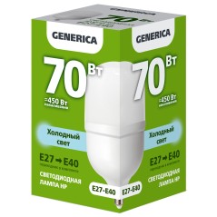 Лампа LED HP 70Вт 230В 6500К E27-E40 GENERICA