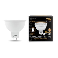 Лампа светодиодная LED 7 Вт 600 лм 3000К софит MR16 теплый GU5.3 AC 220В Black Gauss