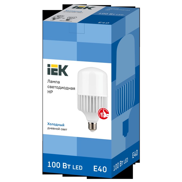 Лампа светодиодная HP 100Вт 230В 6500К E40 IEK Лампа светодиодная HP 100Вт 230В 6500К E40 IEK