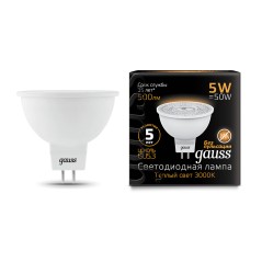 Лампа светодиодная LED 5 Вт 500 лм 3000К софит MR16 теплый GU5.3 AC 220В Black Gauss