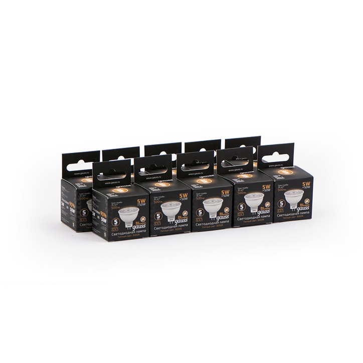 Лампа светодиодная LED 5 Вт 500 лм 3000К софит MR16 теплый GU5.3 AC 220В Black Gauss