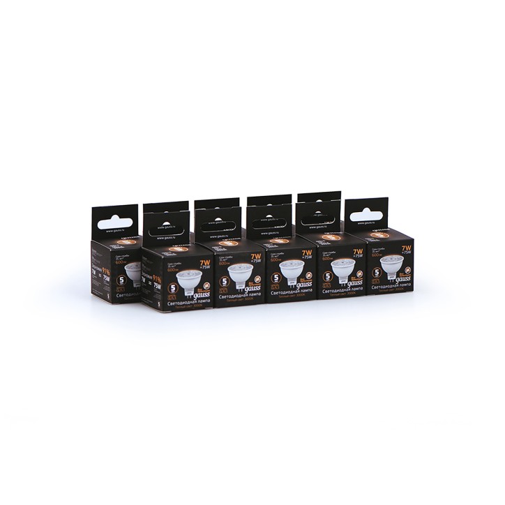 Лампа светодиодная LED 7 Вт 600 лм 3000К софит MR16 теплый GU5.3 AC 220В Black Gauss Лампа светодиодная LED 7 Вт 600 лм 3000К софит MR16 теплый GU5.3 AC 220В Black Gauss