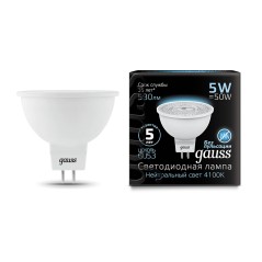 Лампа светодиодная LED 5 Вт 530 лм 4100К софит MR16 нейтральный GU5.3 AC 220В Black Gauss