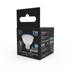 Лампа светодиодная LED 5 Вт 530 лм 4100К софит MR16 нейтральный GU5.3 AC 220В Black Gauss