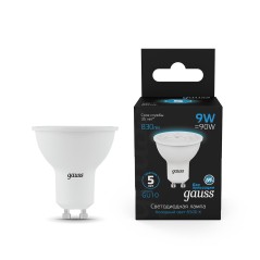 Лампа светодиодная LED 9 Вт 830 лм 6500К софит MR16 холодный GU10 AC 220В Black Gauss