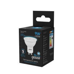 Лампа светодиодная LED 9 Вт 830 лм 6500К софит MR16 холодный GU10 AC 220В Black Gauss