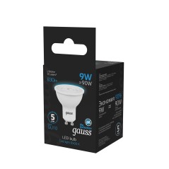 Лампа светодиодная LED 9 Вт 830 лм 6500К софит MR16 холодный GU10 AC 220В Black Gauss