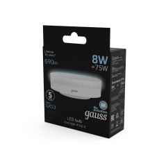 Лампа светодиодная LED 8 Вт 690 лм 4100К таблетка нейтральный GX53 AC 220В Black Gauss