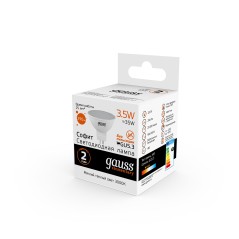 Лампа светодиодная LED 3.5 Вт 290 лм 3000К софит MR16 теплый GU5.3 AC 220В Elementary Gauss