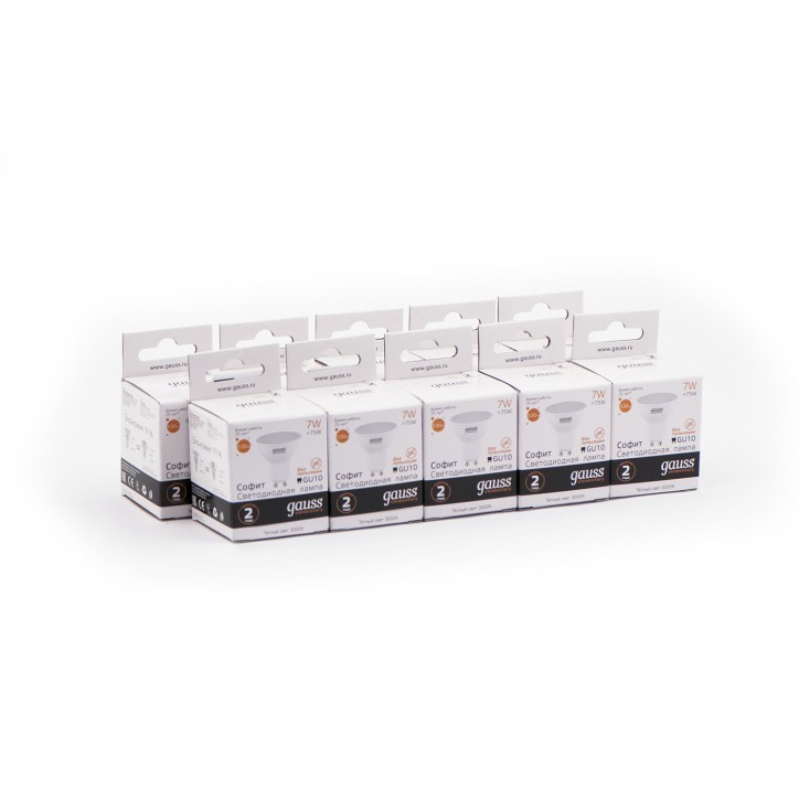Лампа светодиодная LED 7 Вт 530 лм 3000К софит MR16 теплый GU10 AC 220В Elementary Gauss