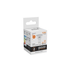 Лампа светодиодная LED 5.5 Вт 430 лм 3000К софит MR16 теплый GU10 AC 220В Elementary Gauss