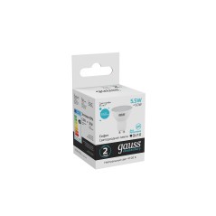 Лампа светодиодная LED 5.5 Вт 450 лм 4100К софит MR16 нейтральный GU10 AC 220В Elementary Gauss