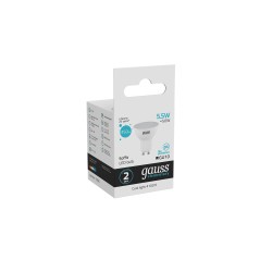 Лампа светодиодная LED 5.5 Вт 450 лм 4100К софит MR16 нейтральный GU10 AC 220В Elementary Gauss