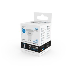 Лампа светодиодная LED 11 Вт 850 лм 6500К софит MR16 холодный GU10 AC 220В Elementary Gauss