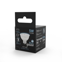 Лампа светодиодная LED 5 Вт 530 лм 4100К софит MR16 нейтральный GU5.3 AC/DC 12В низковольтная Black