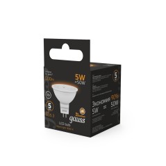 Лампа светодиодная LED 5 Вт 500 лм 3000К софит MR16 теплый GU5.3 AC/DC 12В низковольтная Black Gauss