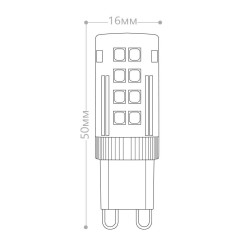 Лампа светодиодная, (5W) 230V G9 6400K JCD9, LB-432