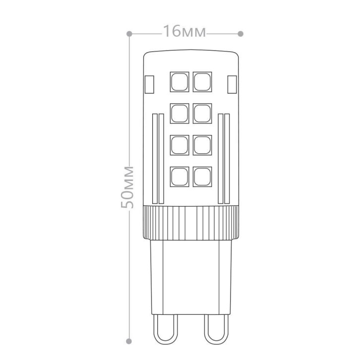 Лампа светодиодная, (5W) 230V G9 6400K JCD9, LB-432