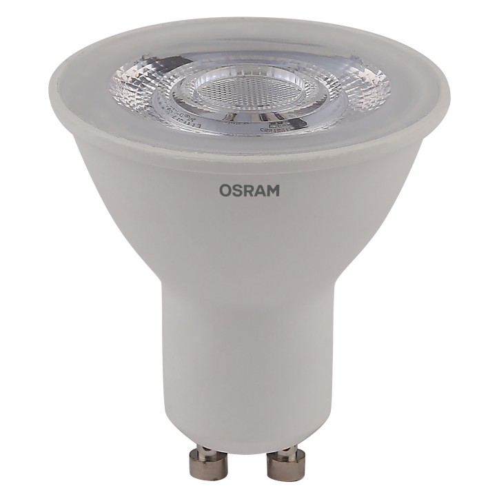 Лампа светодиодная OSRAM LED Star PAR16, 370лм, 5Вт (замена 50Вт), 4000К (нейтральный белый свет). Цоколь GU10, колба PAR16, уго