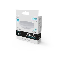 Лампа светодиодная LED 15 Вт 1080 лм 4100К таблетка нейтральный GX53 AC 220В Elementary Gauss