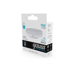 Лампа светодиодная LED 9 Вт 680 лм 4100К таблетка нейтральный GX53 AC 220В Elementary Gauss