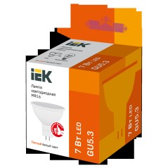 Лампа светодиодная MR16 софит 7Вт 230В 3000К GU5.3 IEK